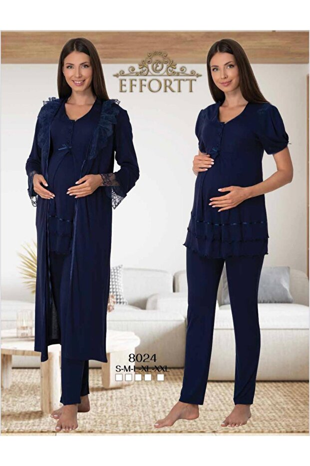 Maternity and Postpartum Pajama Set with Robe