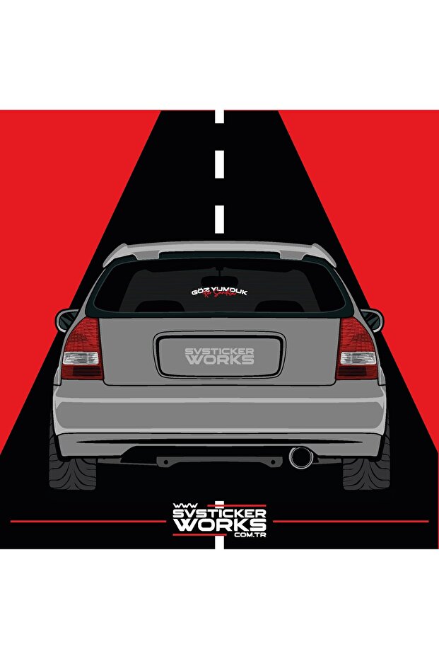 Eye Yum Blind Saws Lettering Car Motorcycle Windshield Label Sticker 20cm