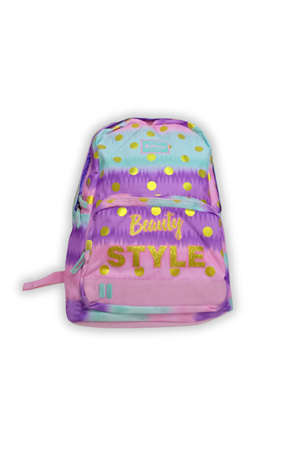 حقيبة ظهر مموجة ومنقطّة مقاس 17 بوصة - 1