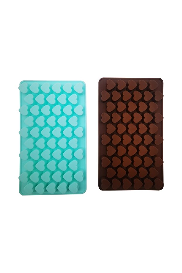 Heart-Shaped Silicone Chocolate Moulds – 55 Cavities, 2-Pack