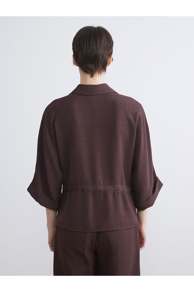 Armürlü Oversize Kadın Gömlek - 4