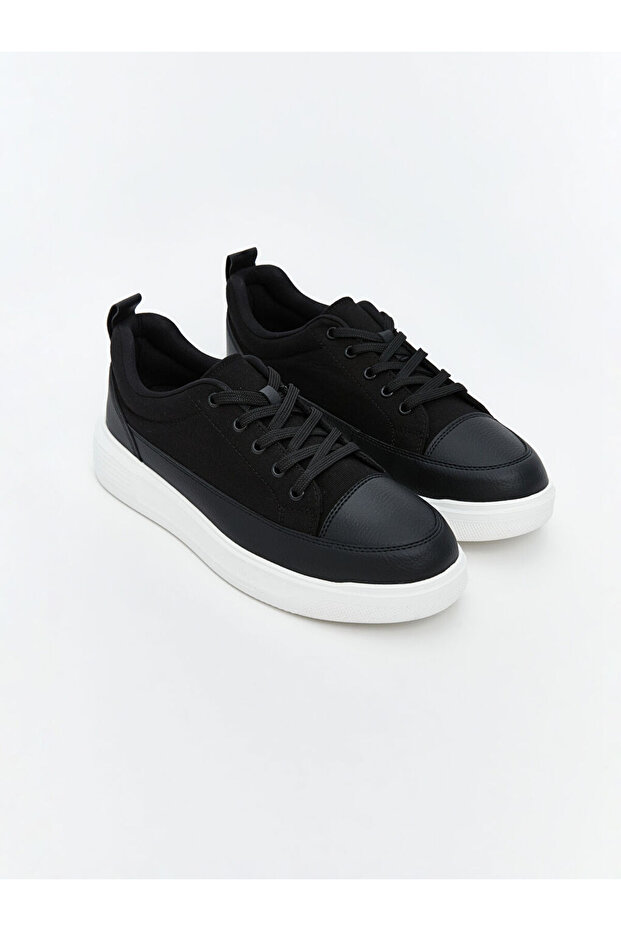 Siyah Bağcıklı Erkek Spor Ayakkabı - 1