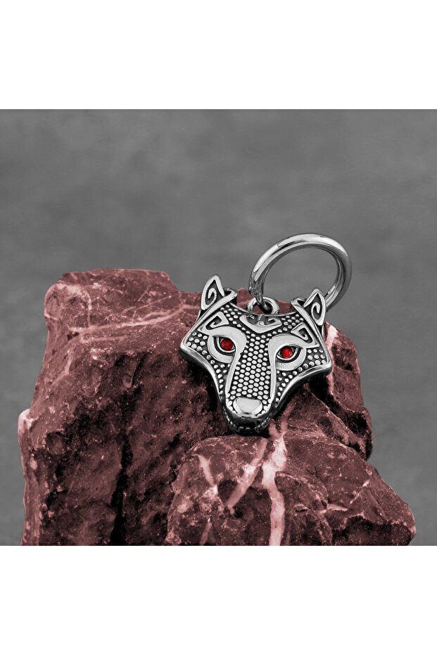 Wolf Fenrir Celtic Triangle Double-Faced 316L Stainless&Blackened Steel Earrings