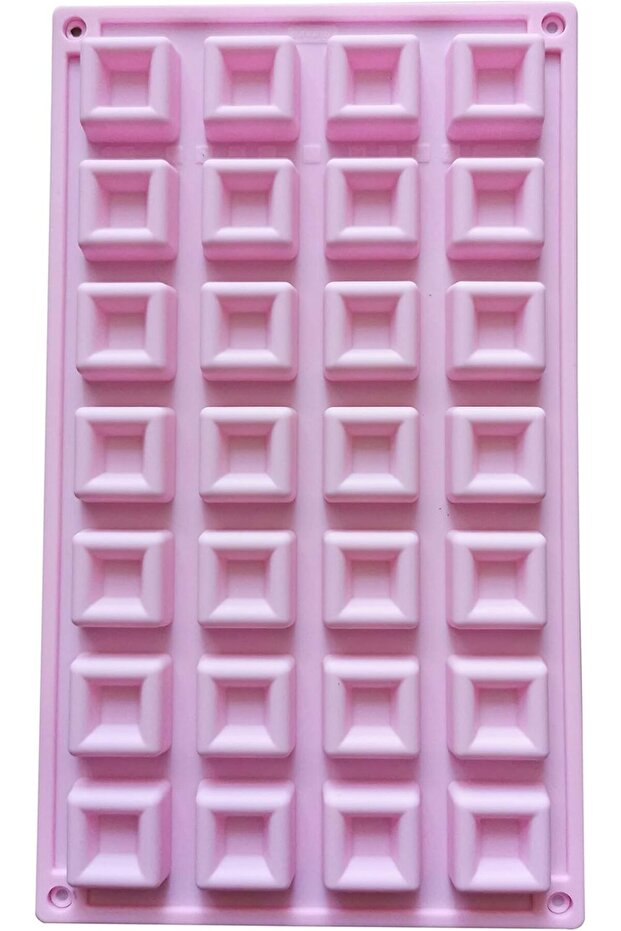 Pink Square Silicone Mould – 28 Slot for Brownies & Chocolates