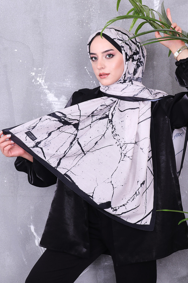 شال منقوش من القطن الناعم - 3