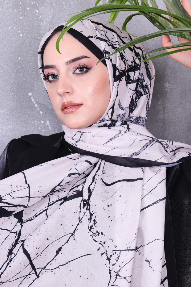 شال منقوش من القطن الناعم - 2