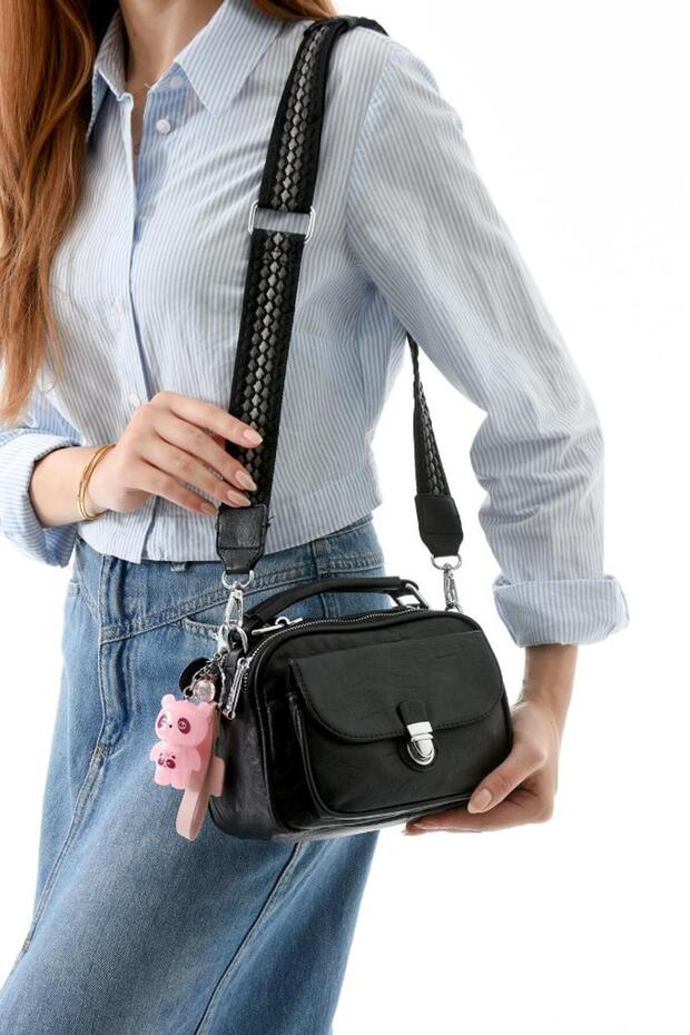 Vegan Leather Women Messenger Bag 21*15 cm Wash Faux Leather Shoulder Bag Crossbody Bag