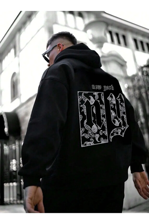Unisex New York Printed Oversize Sweatshirt Hoodie