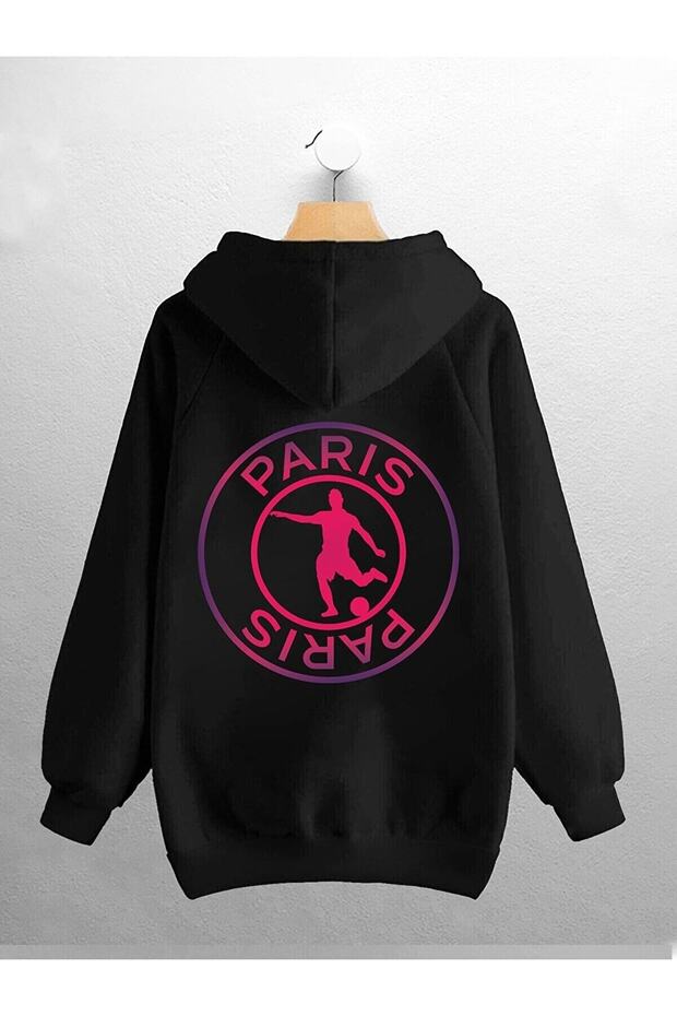 Hooded Paris Football Back Printed Hoodie Sweatshirt