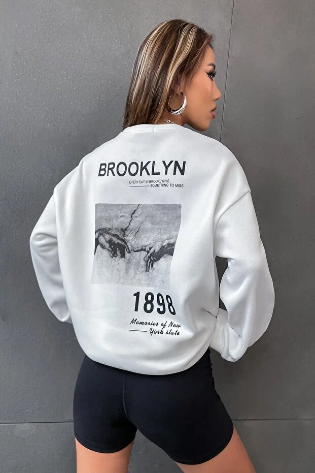 Design Brooklyn1898 Back Back Printed Crew Neck Sweatshirt