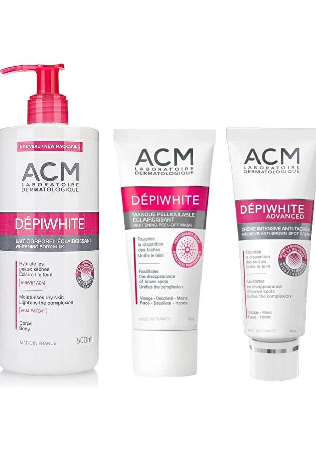 Skin Lightening Kit: DepiWhite Brightening Face Mask 40ml, DepiWhite Advanced 40ml and Lotion 500ml - 1