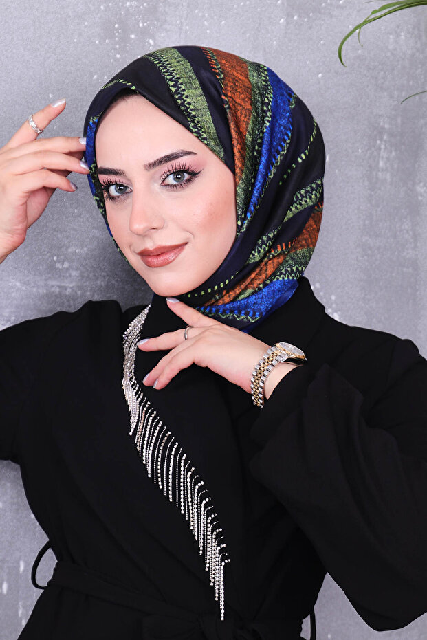 وشاح منقوش من القطن الناعم - 5