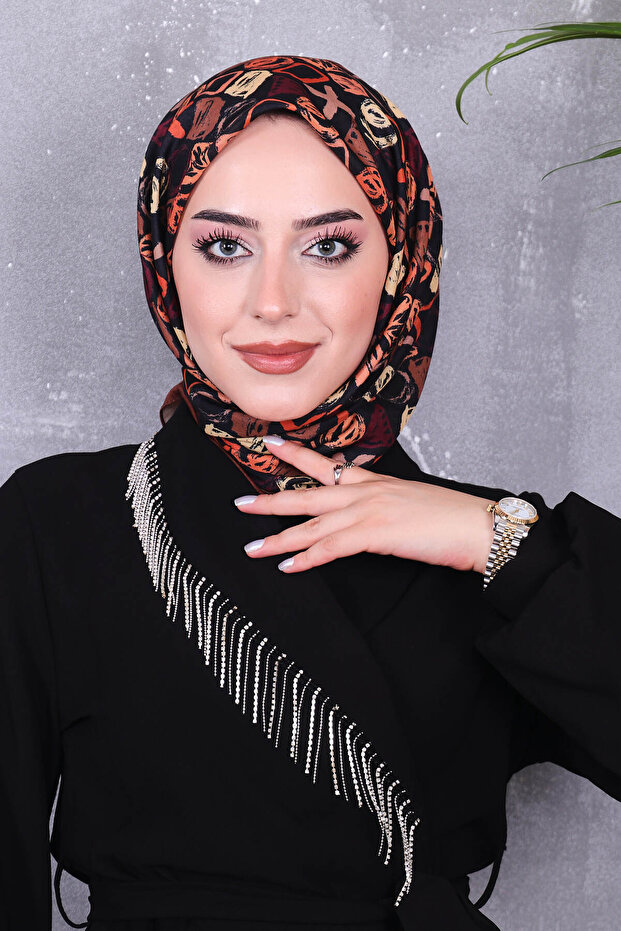 وشاح منقوش من القطن الناعم - 3