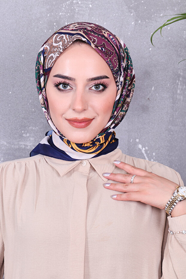 وشاح منقوش من القطن الناعم - 2