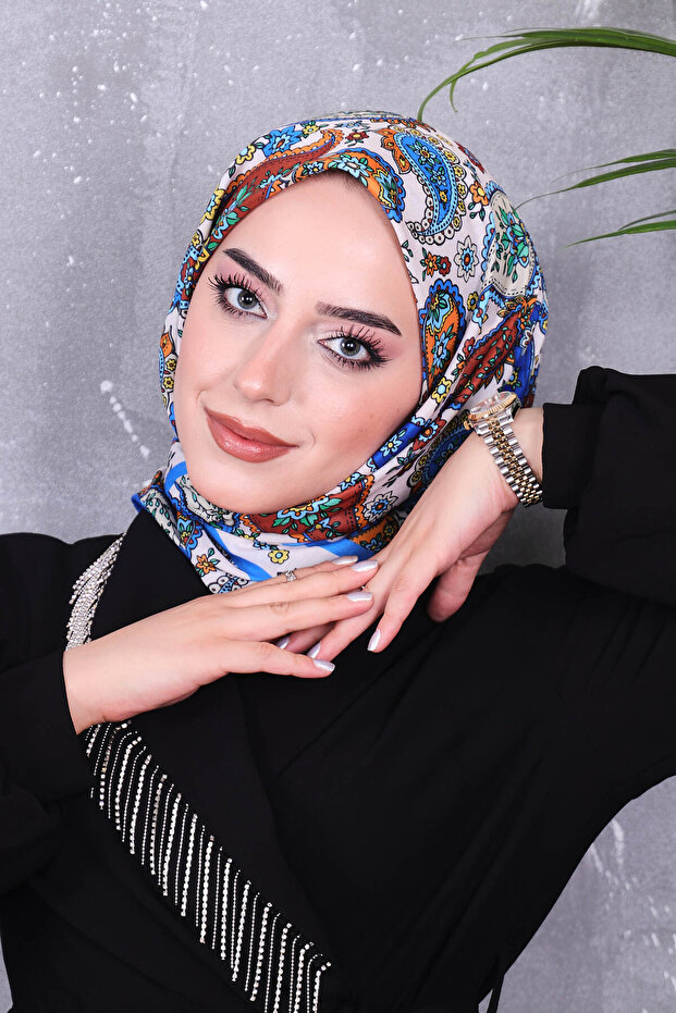 وشاح منقوش من القطن الناعم - 7