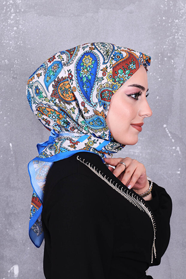 وشاح منقوش من القطن الناعم - 3