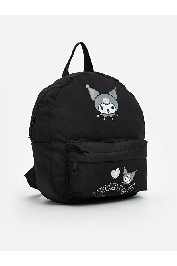 Black Kuromi Printed Girl's School Bag