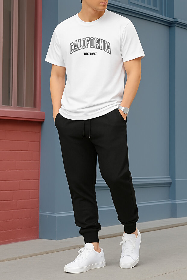 Unisex California West Coas Printed Top Bottom Tracksuit Set