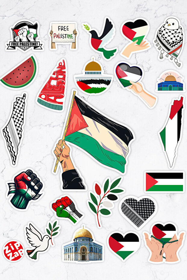 Palestine Themed Phone Laptop Adhesive Foil Sticker Pack (25 Pcs)