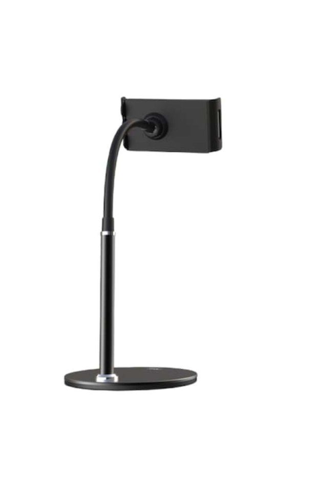 Phone or Tablet Stand, Max 11-inch, Adjustable Angle, Black