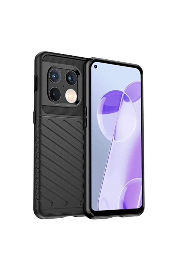 Back Case Compatible with OnePlus 9, Carbon Inserts, Black - 1