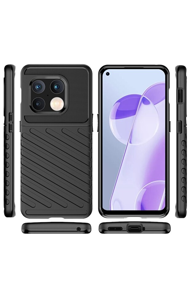 Back Case Compatible with OnePlus 9, Carbon Inserts, Black - 2