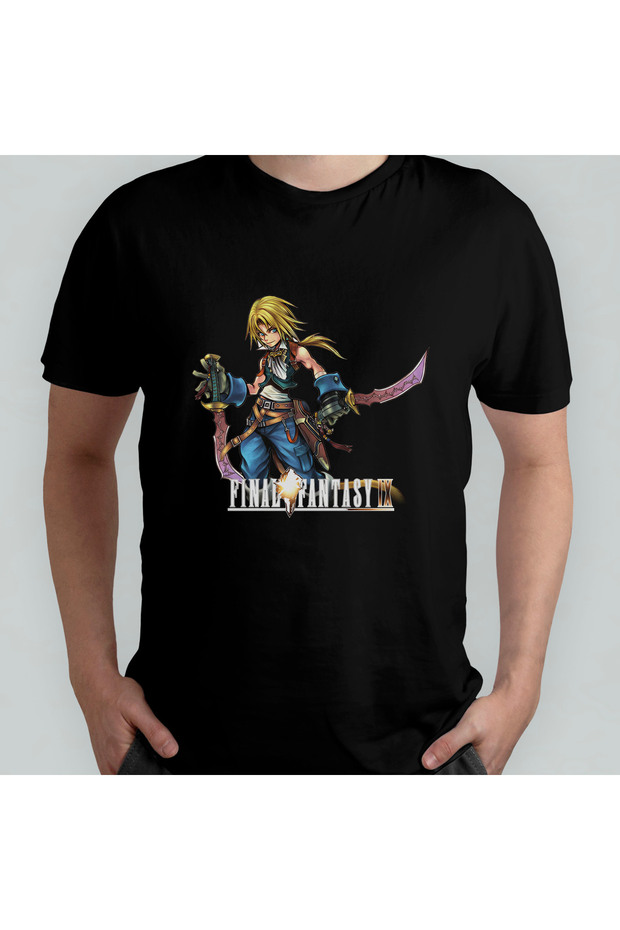 Final Fantasy Ix Zidane 100% Cotton Crew Neck T-Shirt Model 2