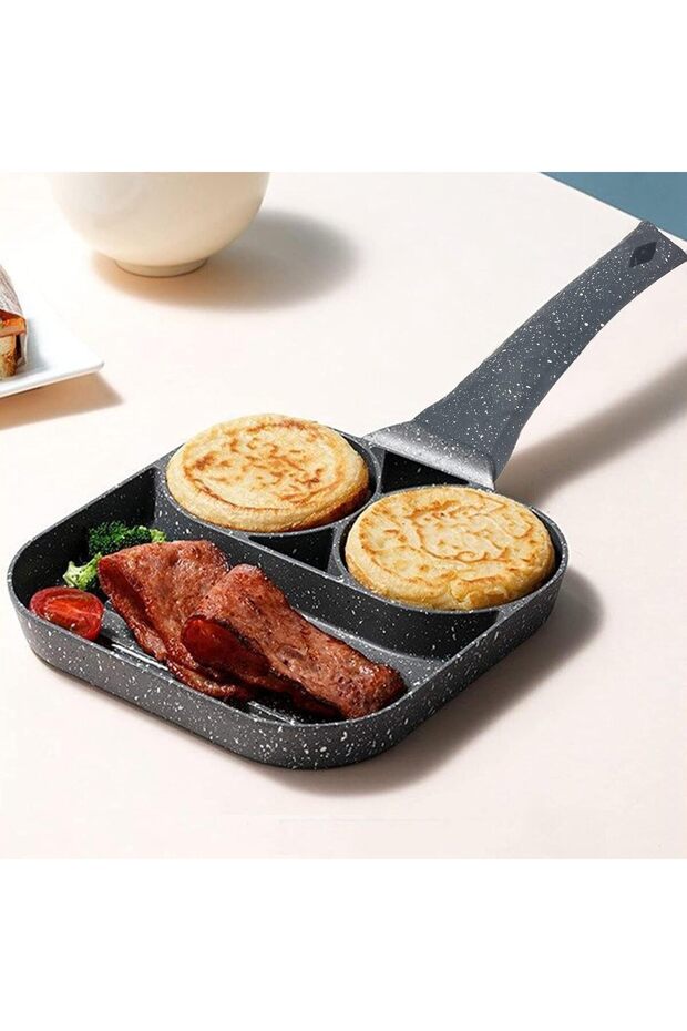 Divided Frying Pan | Egg Frying Pan Nonstick Pancake Pan | Aluminum Multipan for making