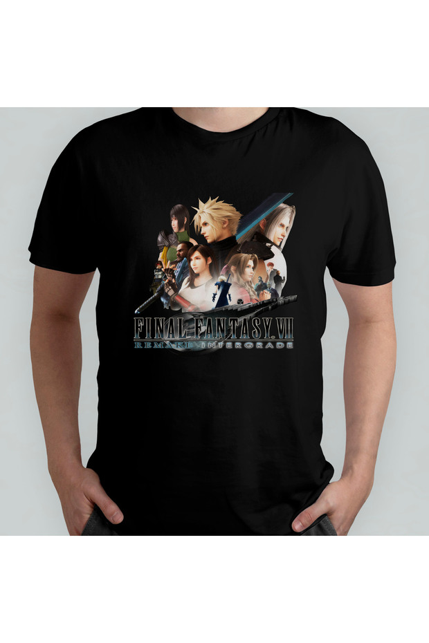 Final Fantasy Vii Ff7 100% Cotton Crew Neck T-Shirt Model 2