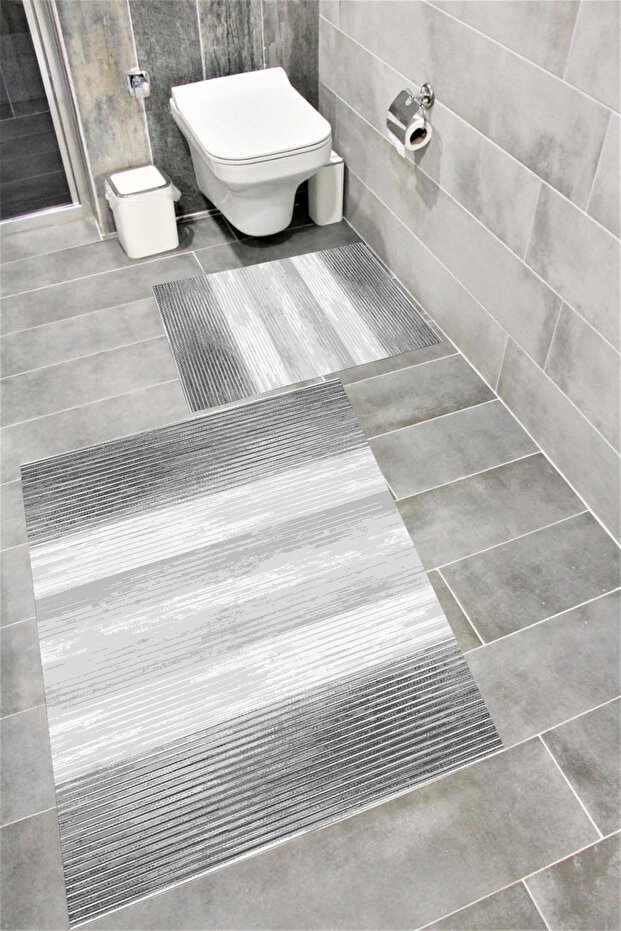 Water Resistant Digital Printed Bath Mat Set with Non-Slip Base