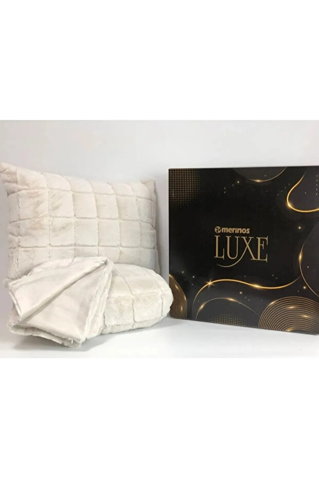 Tek Kişilik Luxe Bej Kareli Yatak Örtüsü ( çizgili ) - 1