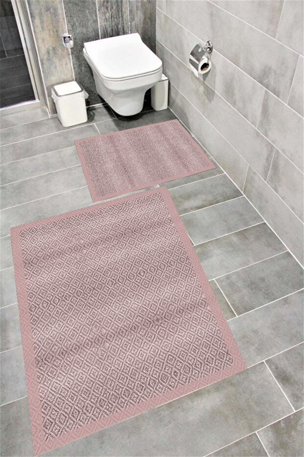 Water Resistant Digital Printed Bath Mat Set with Non-Slip Base