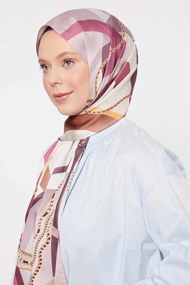 شال من نسيج قطني بنمط سلسلة مموجة من Rose Dry