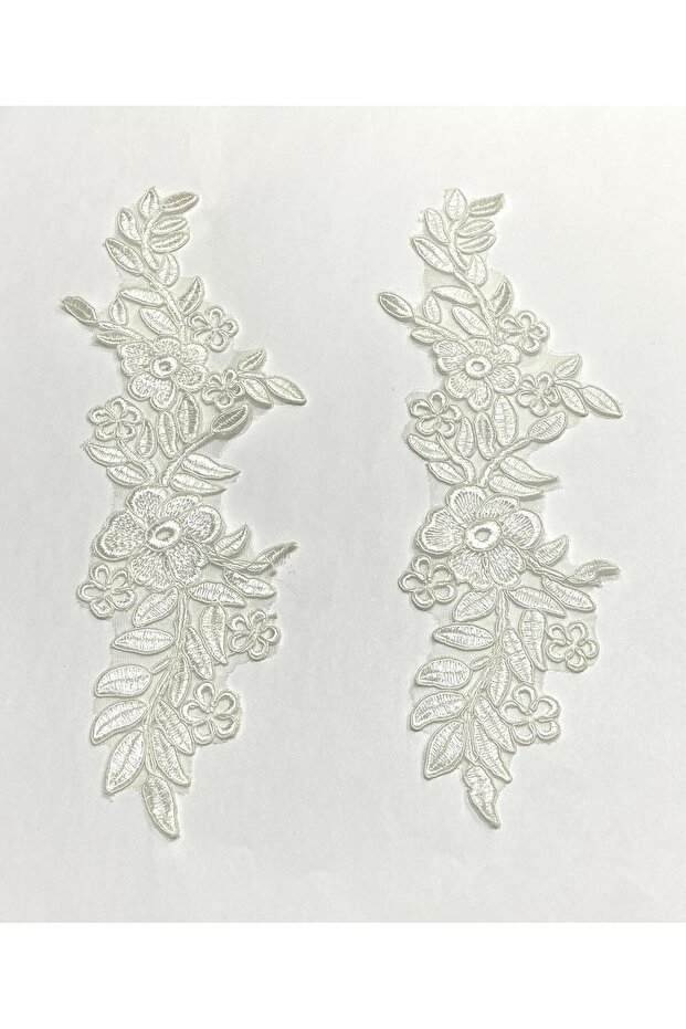Guipure Applique / 2-Piece Guipure Applique / White Color