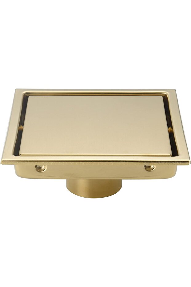 DEOKXZ 6 Inch Brushed Golden Square Shower Drain