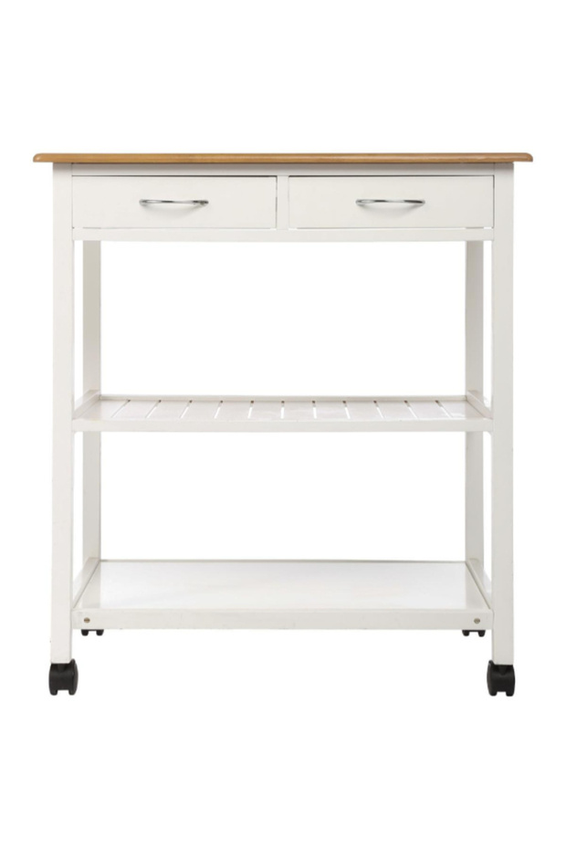 عربة تقديم من الخيزران ذات طبقتين - 2