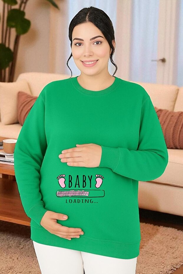سويت شيرت مطبوع للحوامل
