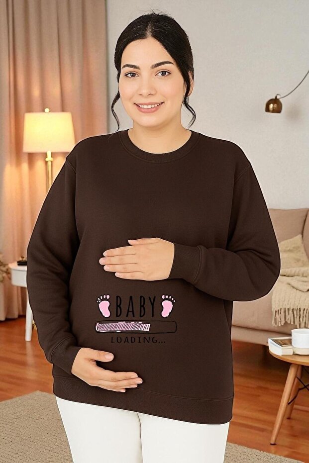 سويت شيرت مطبوع للحوامل