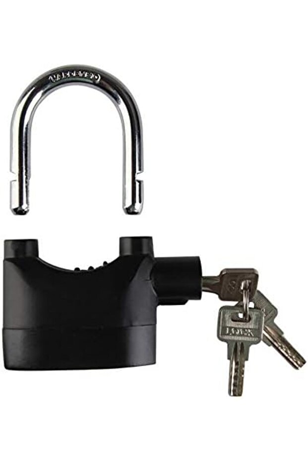 High Security Alarm Padlock | Multipurpose Use, 110 dba Alarm Sound, 3 Keys (Black) - 6