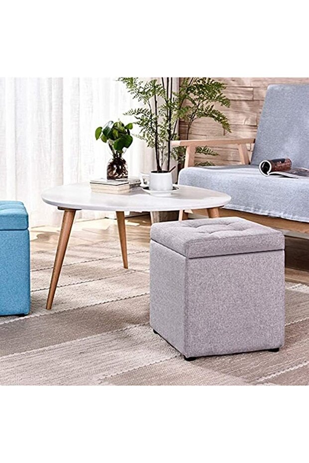 FFD Ottoman Storage Stool Cube - Multi-functional Bench Seat with Padded Memory Foam, Lid - 7