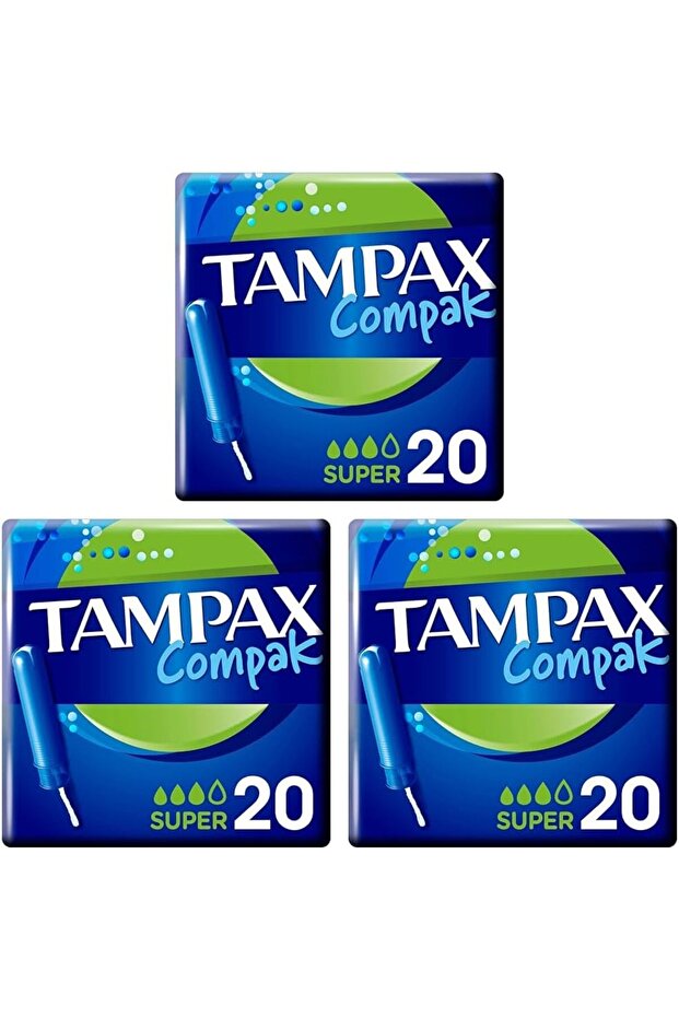 Tampax Compak Super Tampon Aplikatörlü 20 Adet 3lü paket - 1