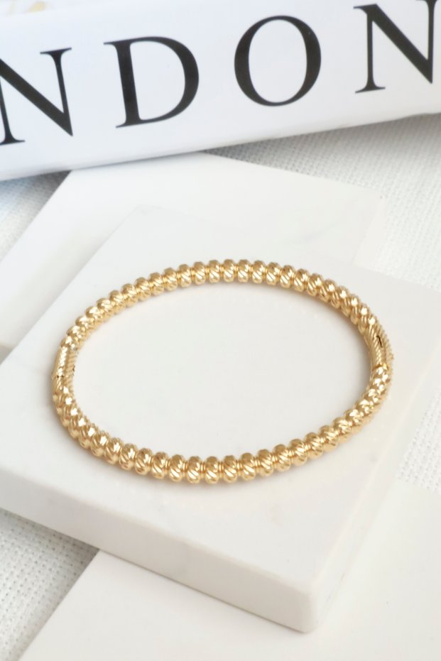 Women's Steel Bracelet Striped Spiral Design Handcuff Bracelet