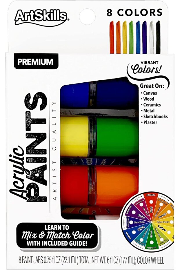 Premium Acrylic Paint Set, Artist Quality - 8 Count