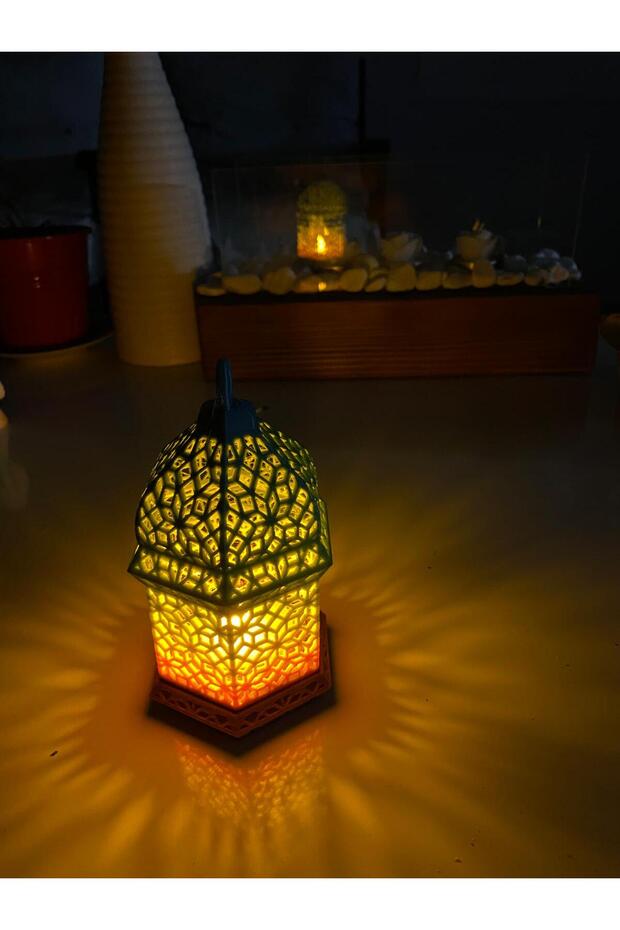 Dekoratif Tealight Fener Led Aydınlatmalı Mumluk led mum dahildir 1 ADET GÖNDERİLECEKTİR - 1