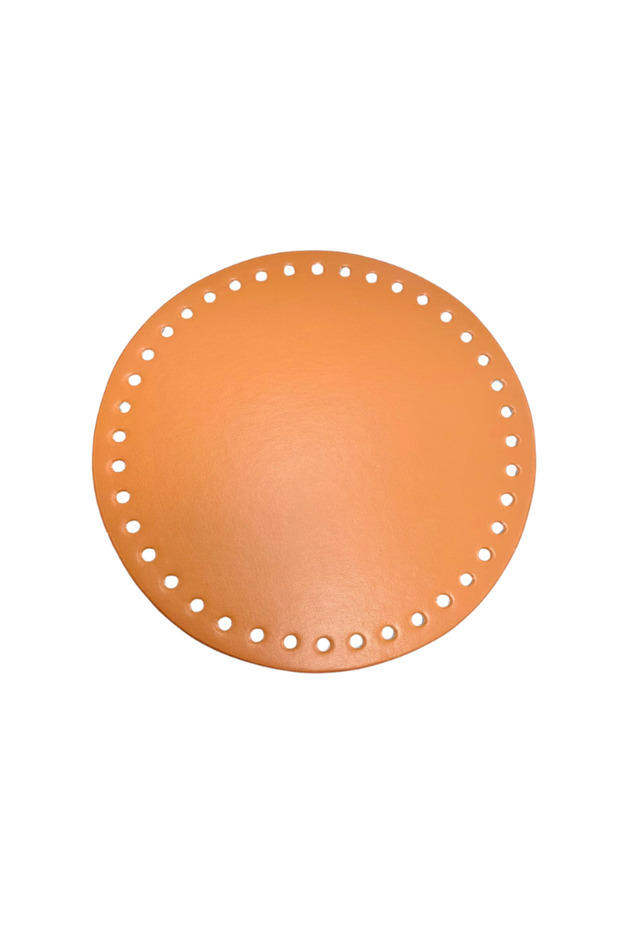 15cm round leather base - 1