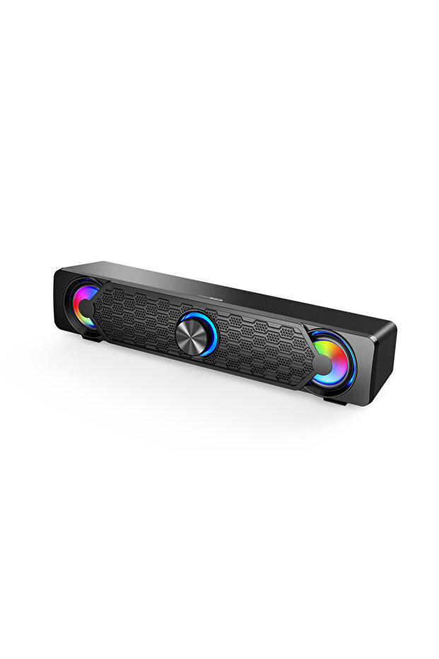 مكبر صوت USB LED RGB، Aux 3.5 مم، جهير عميق رقم الموديل DZ-YM-A60