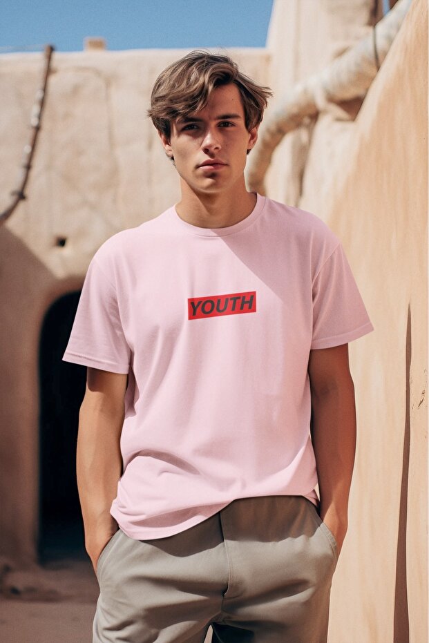 Men's Youty Transfer Printed Round Neck Short Sleeve T-Shirt