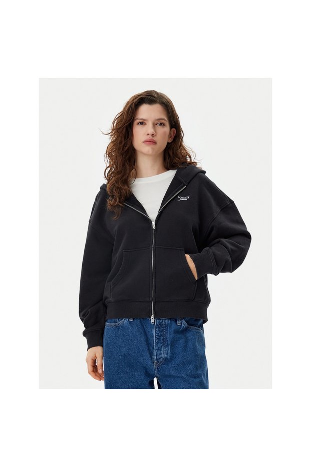 Women's Tjw Zippered Hooded Sweatshirt - Black