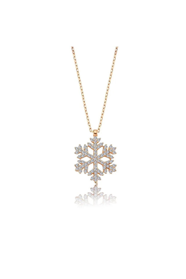 Snowflake Necklace Zircon White Stone Snowflake Steel Necklace