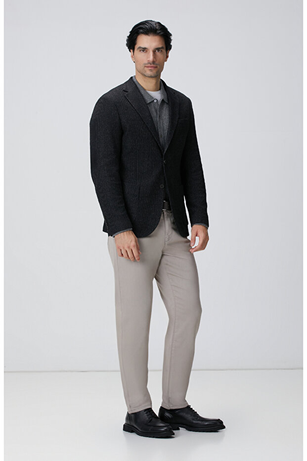 Antrasit Yün Karışımlı Ceket - 3